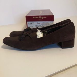 Salvatore Ferragamo suede tassel 9 1/2 AAAA pumps